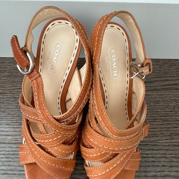 Leather Coach sandals 37.5 - Picture 5 of 6